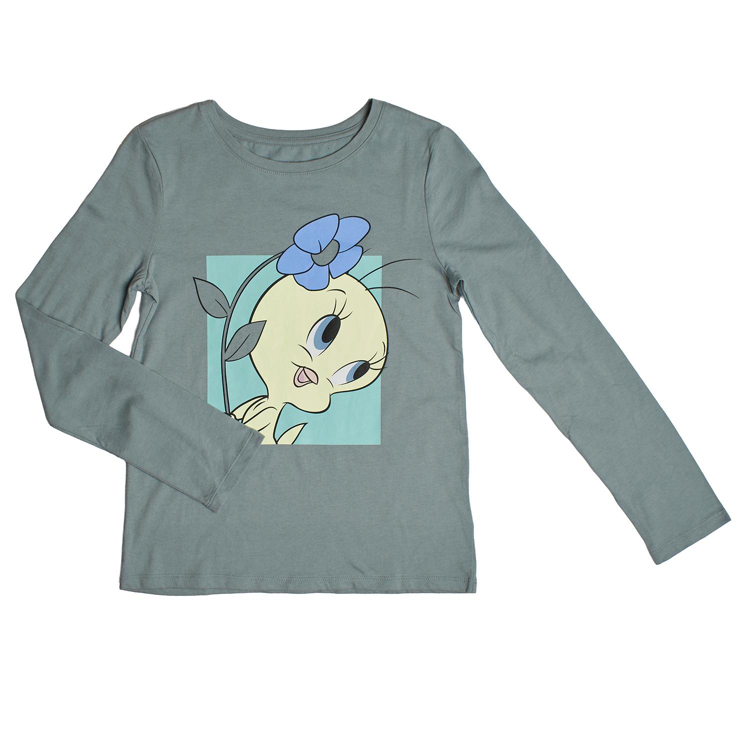 

Футболка с длинным рукавом Looney Tunes 517681 для девочки 10 AÑOS зелёный