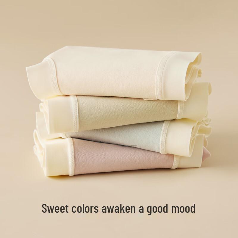 MaoRen Women's Xinjiang Sun Cotton Seamless Mid-Waist Briefs 4-Pack