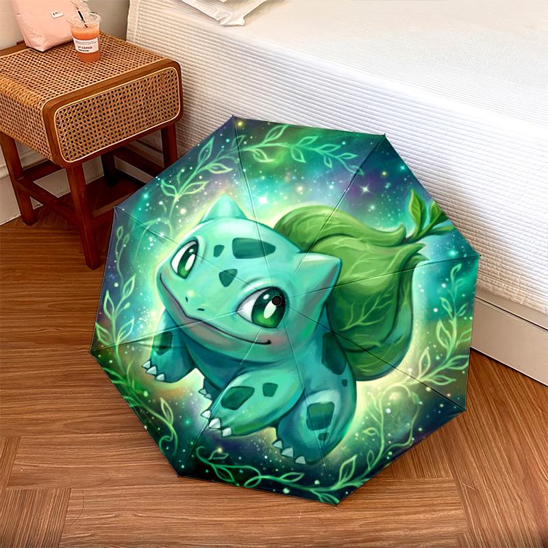 

1PC Automatic Folding Umbrella Bulbasaur Pattern 8 Ribs Portable Foldable Travel Umbrella Christmas Birthday Gift разноцветный