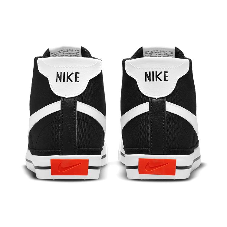 New Nike Court Legacy Canvas Mid 'Black White Orange' Women's DD0161-001
