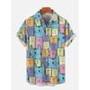 Men'S Cute Cat Printed Casual Shirt Daily Wear 3D Printing Classic Short Sleeve Fashion Hawaiian Shirts for Women Hrajuku