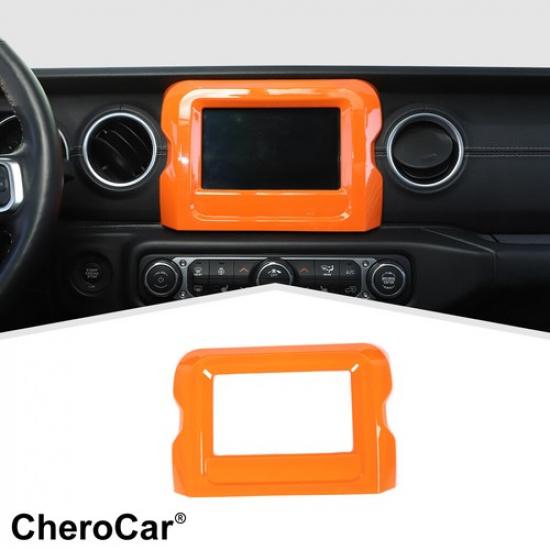 Zentrales Navigations-GPS-Panel-Zierleistenabdeckung für 18+ Jeep Wrangler JL Rubicon