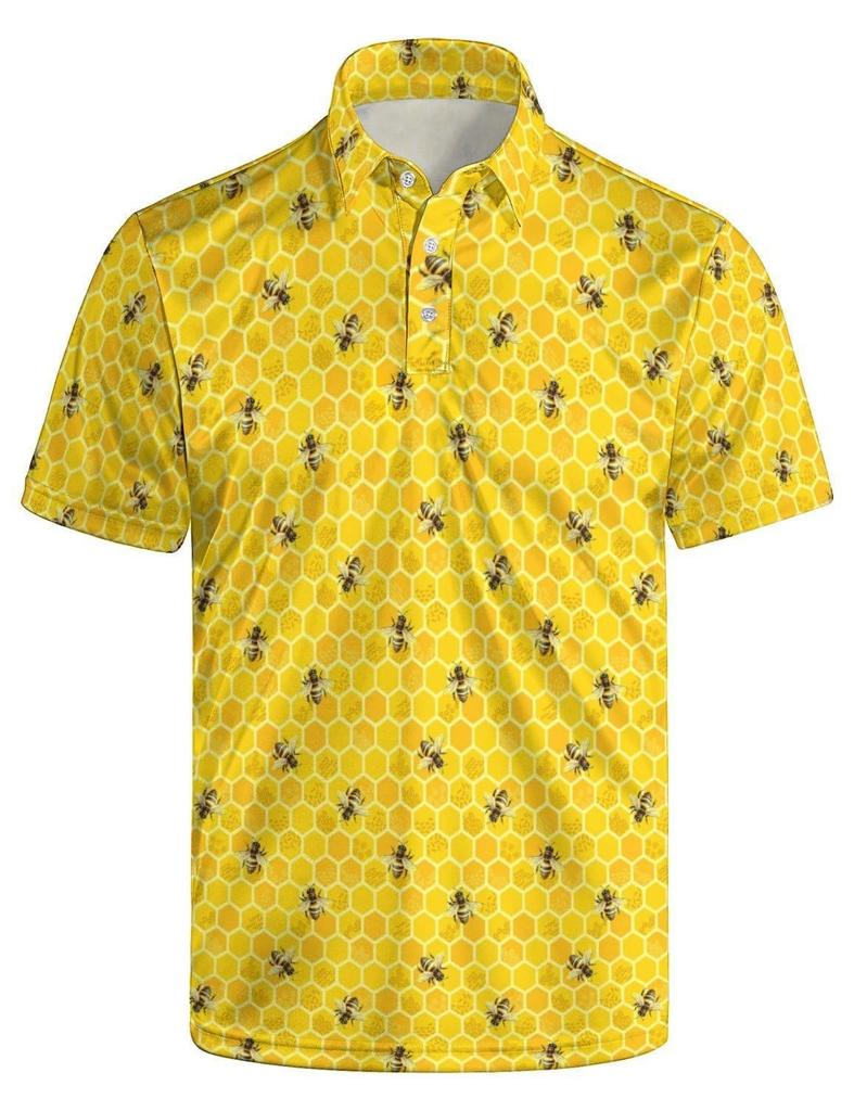 Trendy essential! Floral print short sleeve polo shirt, casual and versatile.