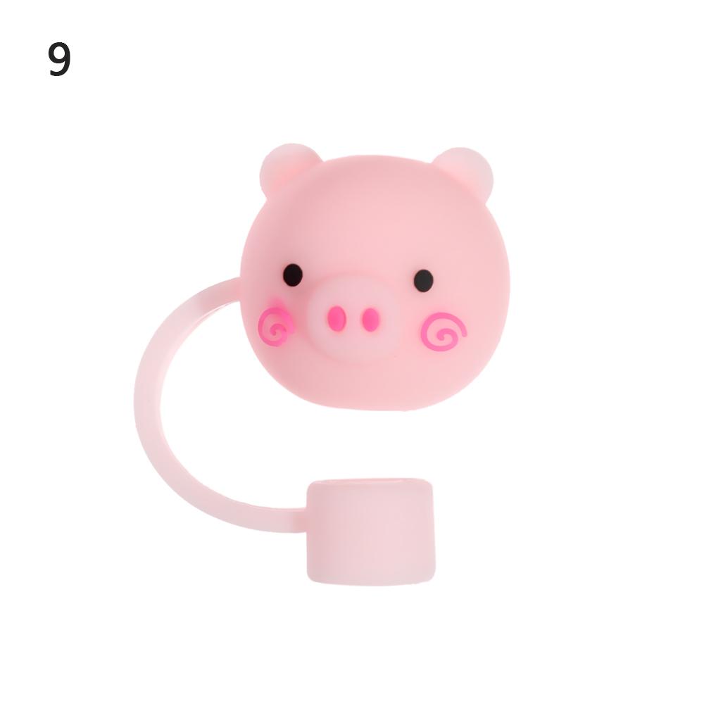 1pcs Reusable Straw Tips Airtight Cartoon Plugs Cover Silicone Straw Plug Cup Accessories Drinking Dust Cap