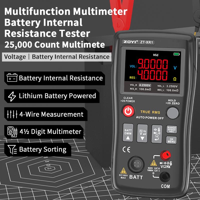ZOYI Professional 4.5-Digit Multi-Function Digital Multimeter Battery Internal Resistance Tester True Effective Value  ZT XR1