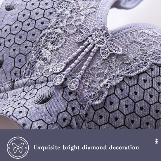 Women Bra Lace Seamless Wide Elastic Strap Solid Color Shockproof Push-up Anti-snagging Mesh Wireless Seamless Yoga Daily Bra