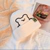 Winter New Bear Embroidery Cartoon Wool Hat Ins Versatile Warm Fashion Pullover Cold Hat Knitted Hat Children