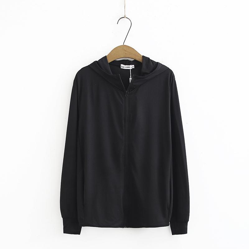 Summer Plus Size Women's Hooded Sun Protection Cardigan - Long Sleeve Versatile Jacket