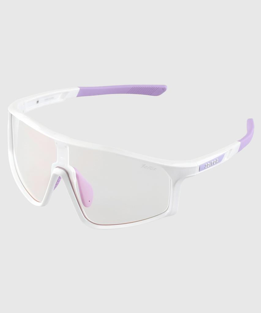 Tuditeo Sports Running Goggles Iter Sunglasses C6 Photochromic Red/Frame White Purple