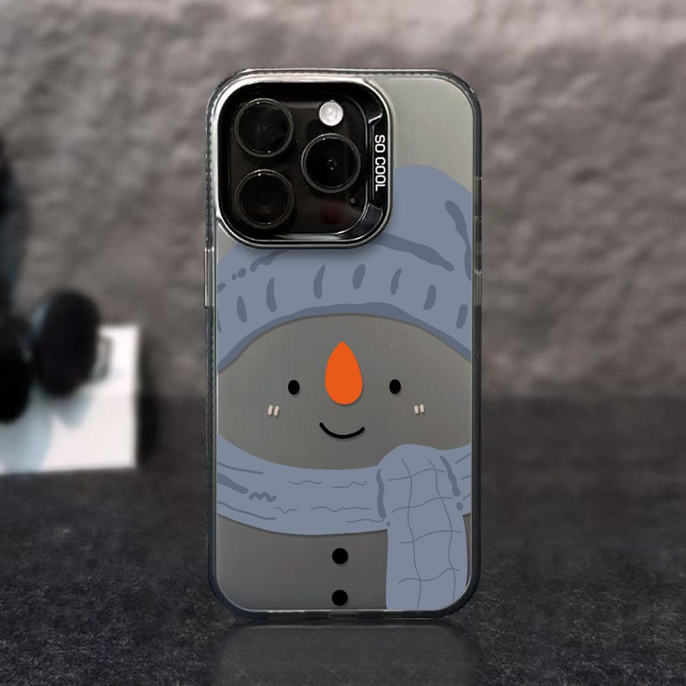 Simple snowman for iPhone17ProMax Christmas phone case Apple 15/14 niche 16Pro large hole