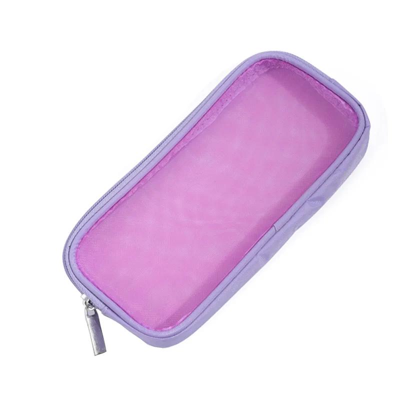 

Дорожный футляр с кистями для макияжа, косметическая сумка-органайзер для мужчин и женщин, инструменты для красоты, сетчатый комплект Dopp, сумка для мытья, аксессуары для хранения фиолетовый