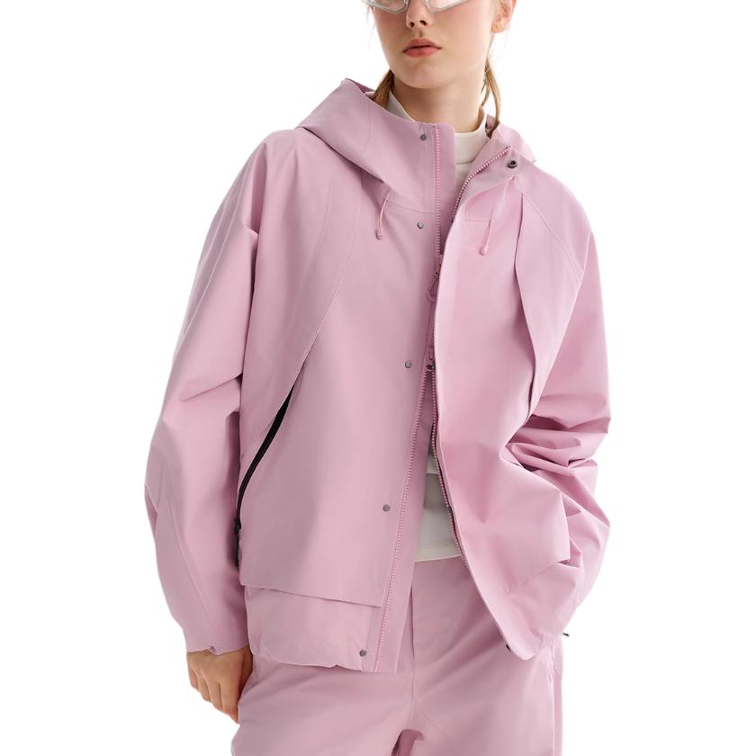 Fila Fitness Hiking Waterproof, Windproof, And Breathable Windbreaker Jacket Unisex Dark Cherry Blossom Pink A51M441703F-PK