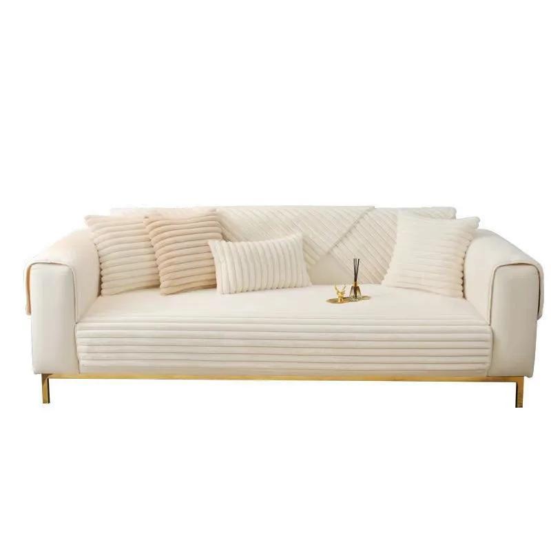 Winter Thickened Rabbit Plush Sofa Cushion Non-slip Cushion Cushion Solid Wood Leather Light Luxury High-grade Sofa Cover Cover