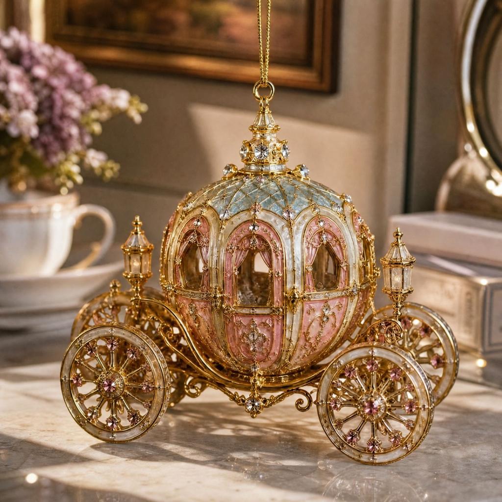 Weihnachts-Kürbis-Kutsche Acryl-Ornament Hängender Anhänger für die Feiertagsbaumdekoration