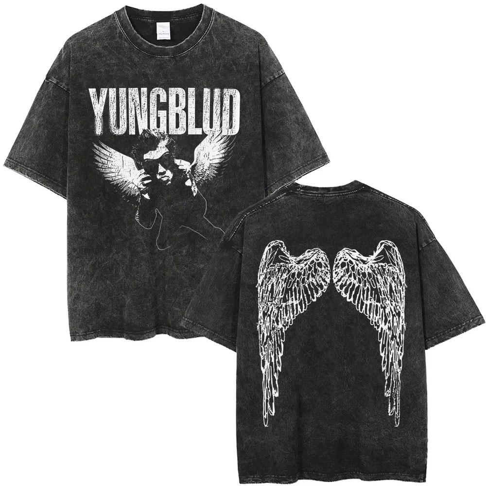 Gewaschenes Vintage Yungblud Lowlife Logo T-Shirt Herren Damen Mode Rock Retro Kurzarm T-Shirt Herren Freizeit Baumwoll T-Shirts