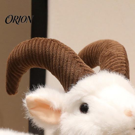 Cozy Sleeping Pillow Fluffy Goat Plush Toy, Cartoon Animal Stuffed Sheep Doll, Soft Polyester Fiber Doll Cuddly Companion for Kids Collectors Holiday
