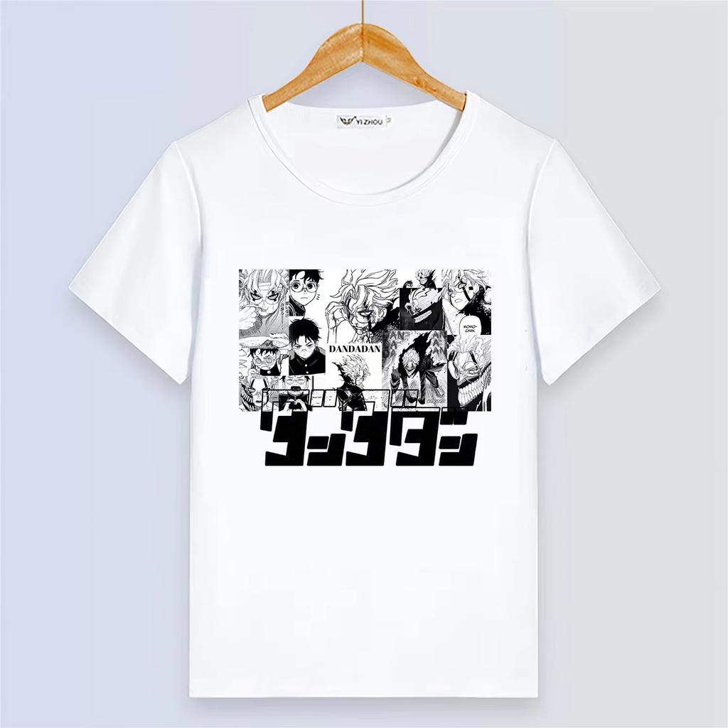 Anime DAN DA DAN Print Summer Harajuku Style Cartoon Short Sleeve Cute Girl Cosplay Loose Top Couple Outfit Women And Men Comfortable T-Shirt