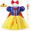 Halloween Girls Snow White Princess Dress Carnival Birthday Costume Party Clothes Dress+Headband+Cape 3PCS Outfits Girls Dresses