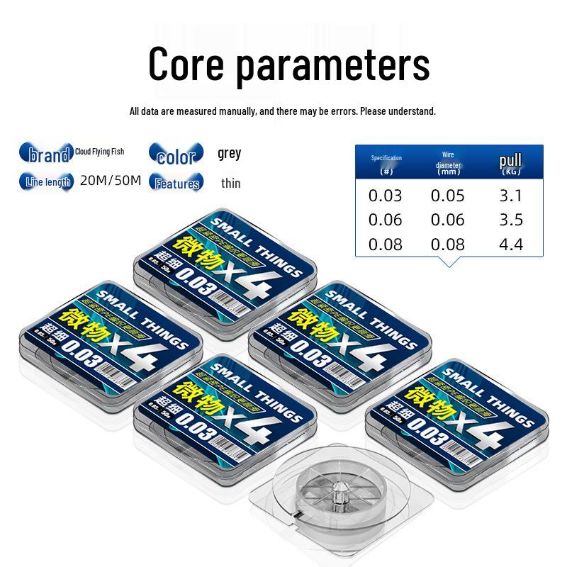 Mikro PE Dyneema Vlasec: Odolné proti opotřebení, Super jemné, Pletené pro rybářské náčiní