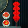 Foldable Thickened Plastic Paper Lanterns - Festive Small Red Honeycomb String for Wedding and New Year Decorations.