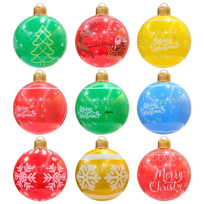 Eco-Friendly PVC Cartoon Inflatable Christmas Ball for Indoor Courtyard Decor