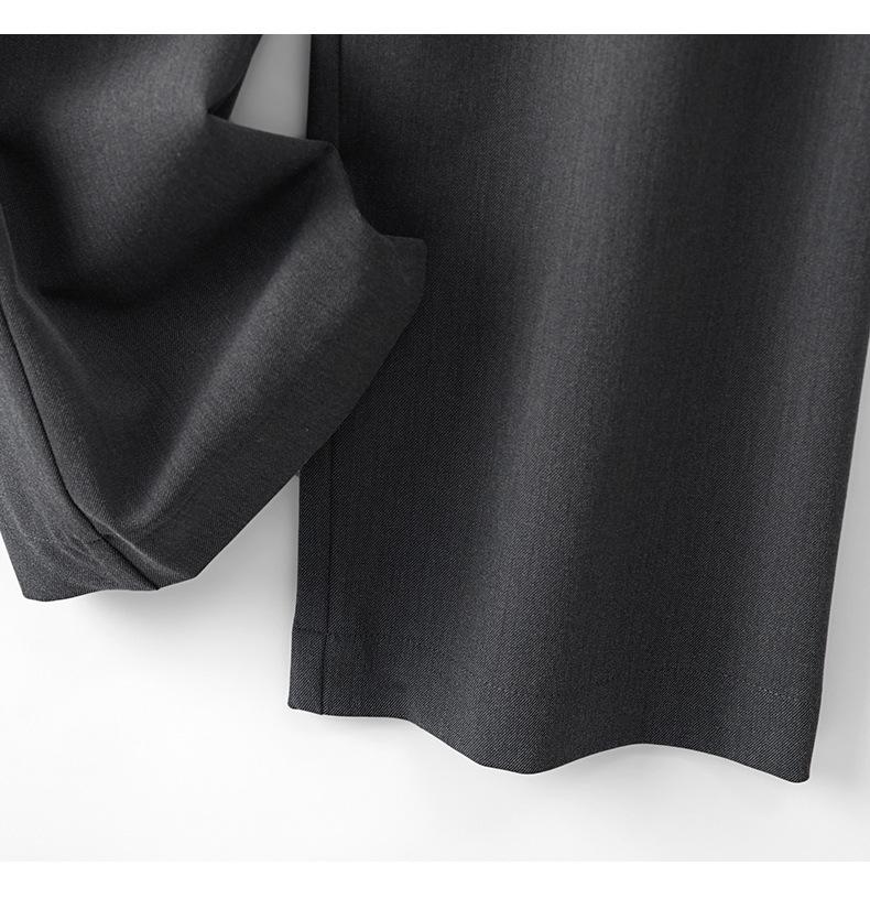 Dámské šedé kalhoty s širokými nohavicemi, s vysokým pasem, splývavé, délka až na zem, jaro a podzim 2025