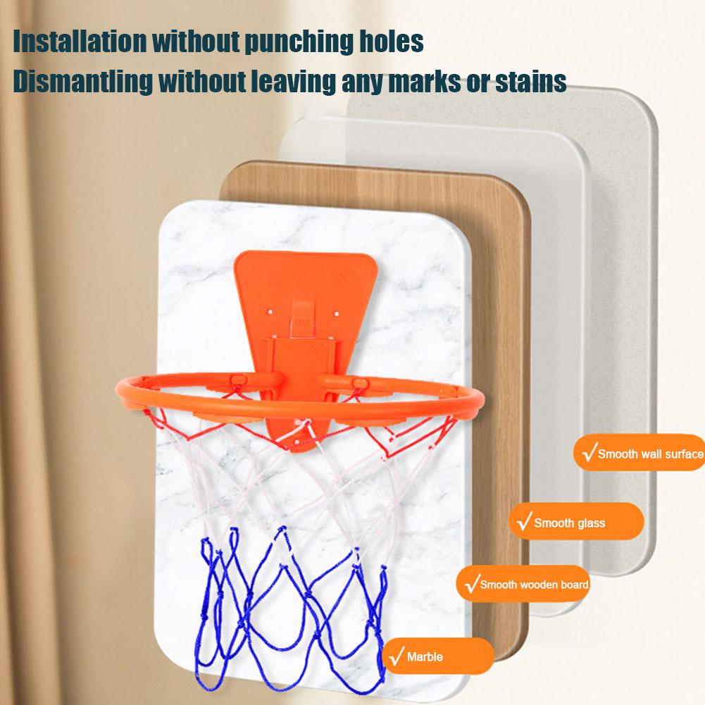 1set Indoor Safety Funny Game Kids Mini Home Exercise Basketball Hoop Set Wall Frame Stand Lifting Basket Hanging Backboard