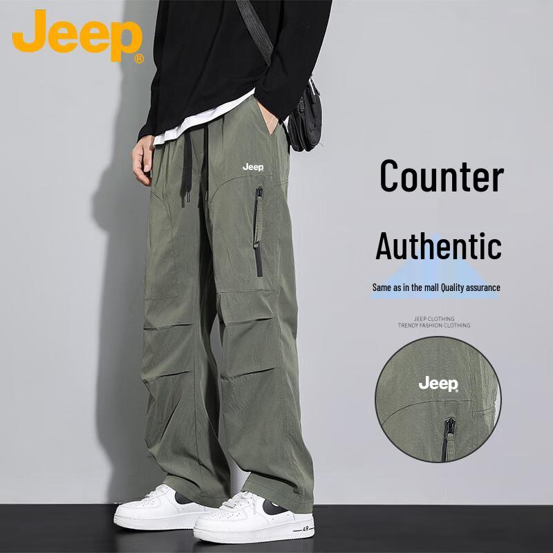 JEEP Men s 2025 Summer American Style Curved Leg Cargo Pants XL