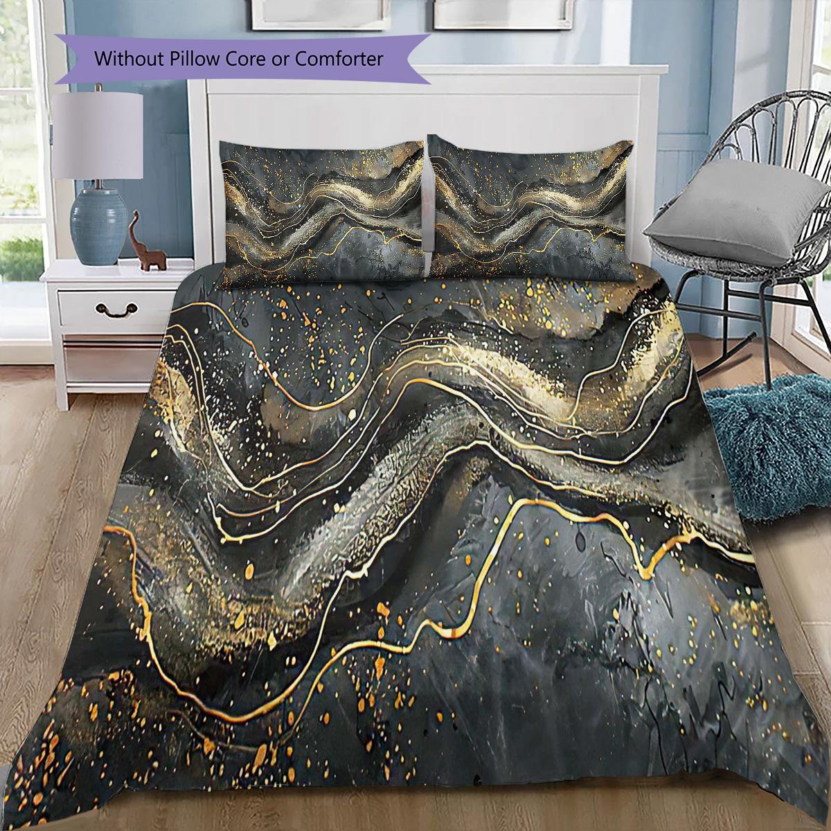

1PC Abstract marble pattern Bedding Quilt Set Quilt Cover Pillowcase Home Decoration Birthday Gift (1 * duvet cover + 7 * pillowcase, without core) 135x200cm