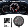 Shkalacar 3.75" Autogage Tachometer - Universal Car Gauge With White Inter Shift Light 0-8000 RPM - Black and White Light Instrument for 12V Petrol