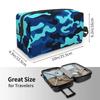 Blaue Camouflage-Print Aufbewahrungstaschen Mode Lässig Große Kapazität Reise Make-up Organizer Kosmetiktasche Kulturtasche für Männer Frauen