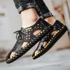 2025 Summer New Breathable Soft-soled Men's Casual Shoes Hollowed Out Hand-stitched Sandals Bag Head Outer Hole Shoes