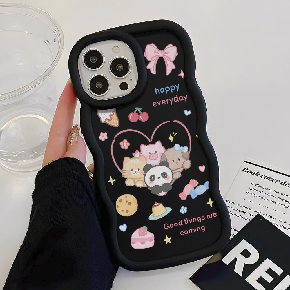 

Чехлы для мобильных телефонов iPhone 11 13 XR 15 Pro Max 12 14 Pro Max Чехол для iPhone 16 7 Plus 8 Plus XS Max 15 Plus Macaron Cartoon Cute Anti-Drop Водонепроницаемый iPhone 13 Pro Max чёрный