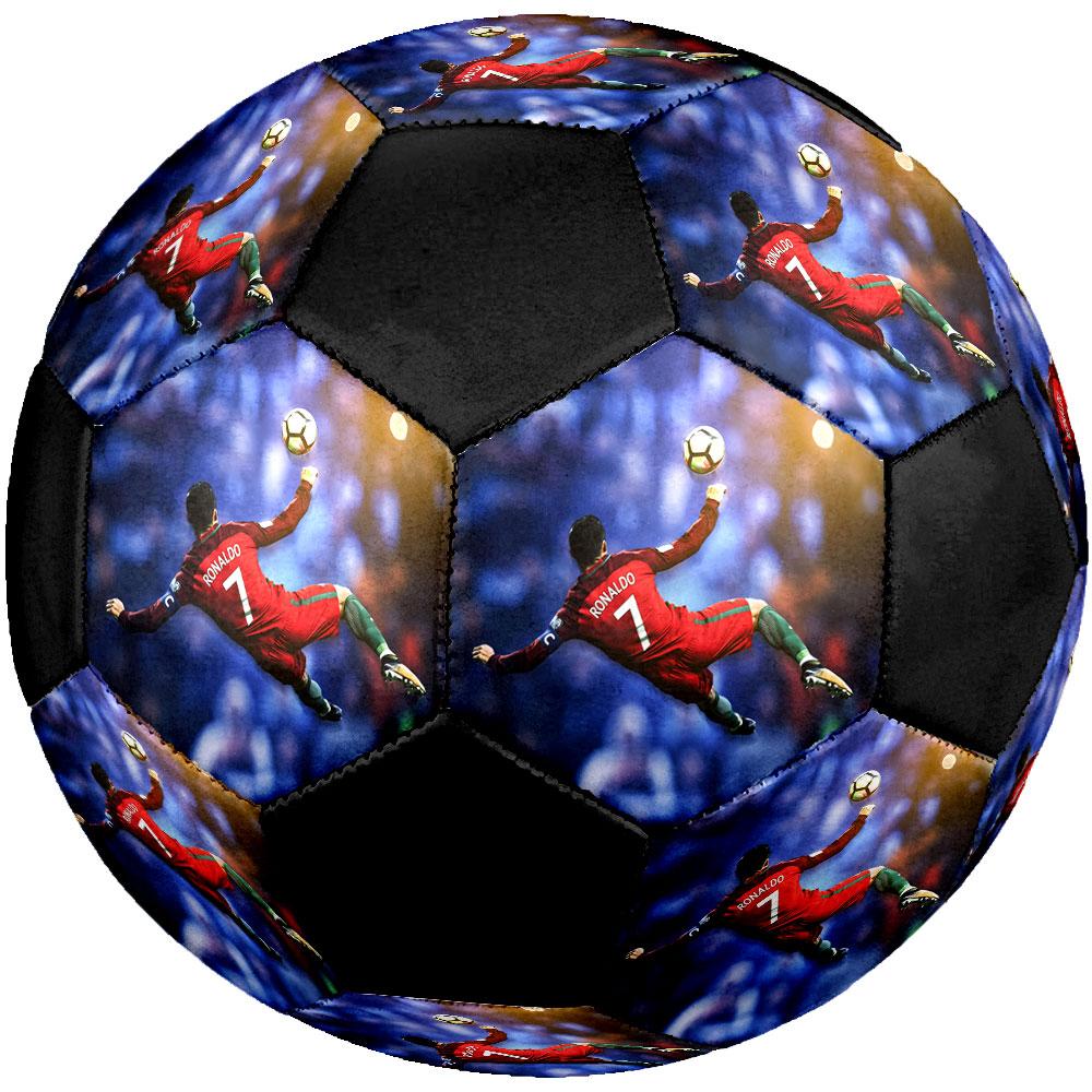 Cristiano Ronaldo CR7 Print Size 5 Soccer Ball, Machine-Stitched PVC, Durable & High Bounce, All Ages Fit, Fan Merchandise, Matches & Outdoor Use.