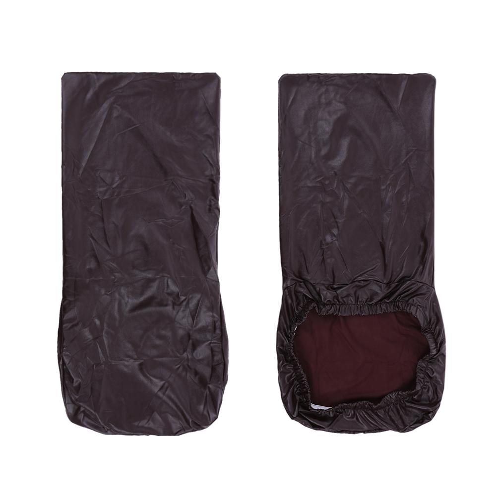 2 Stück Einteilige PU-Leder Stretchbare Esszimmerstuhl Rückenlehnen-Sitzbezüge Wasserdicht Ölfest Staubdicht