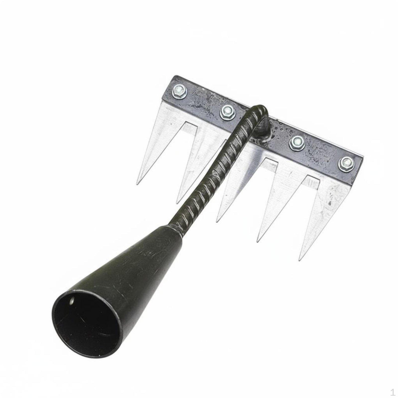 Steel Tooth Hoe Rake MultiFunctional Heavy Duty Weeding Agricultural Tool for Gardeners,