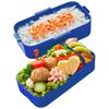 Skater Ag+ Silver Ion Fluffy-Packing Dome-Shaped Lid 2-Tier Bento Box 600ml Cobalt Blue PFLW4AG
