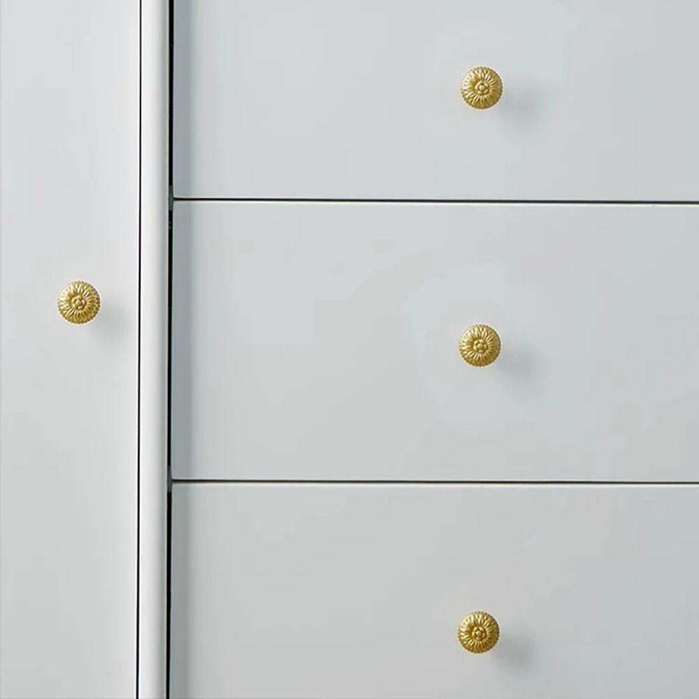 Hardware Messing Kastdeur Handgreep Gouden Europese Stijl Chrysant Handgrepen Retro Ontwerp Kledingkast Knoppen Commode
