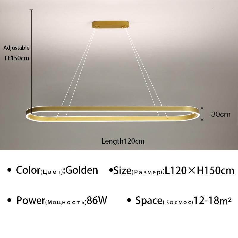 Modern Ring LED Pendant Lamps Dimmable For Kitchen Office Restaurant Dining Living Room Minimalist Chandelier Lighting Fixture