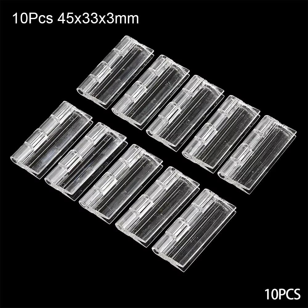 10Pcs Transparent Door Hinges Clear Furniture Hardware Durable Folding Hinge  DIY Cabinet Door Box
