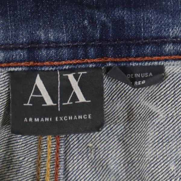 Armani Exchange Made In USA Straight Denim Pants W28 Damage Processing Men's Used