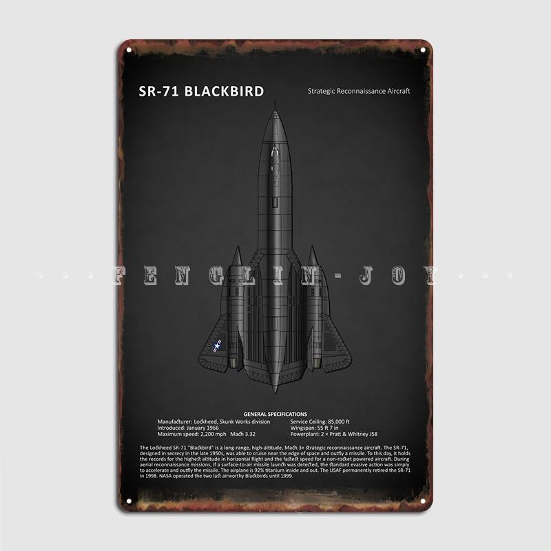 

Металлическая вывеска Sr71 Blackbird для кинотеатра, гаража, пещеры, паба, тарелки на заказ, жестяная вывеска, плакат 20x30cm