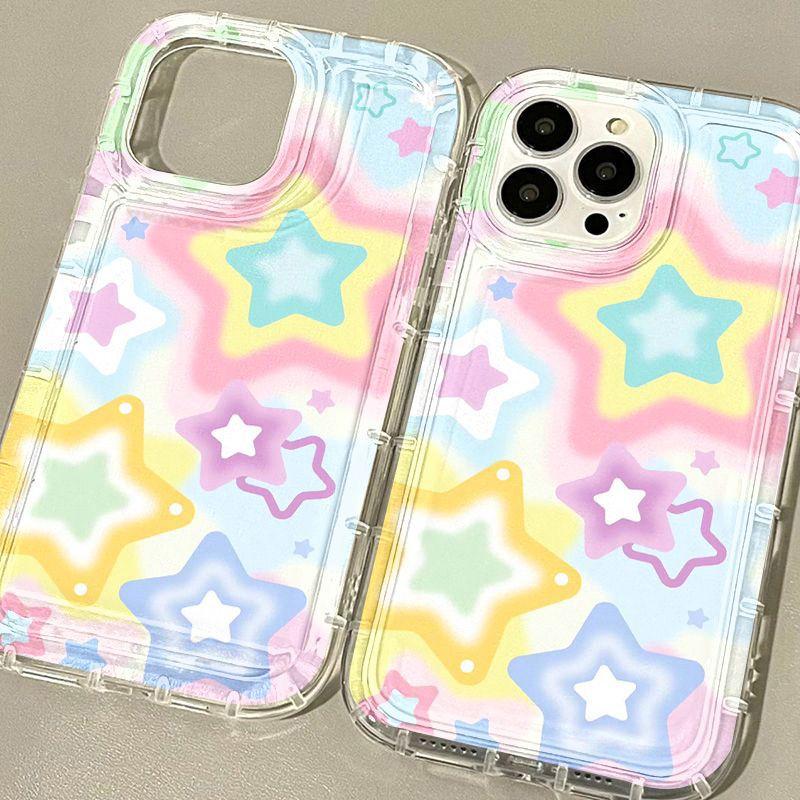 Full Screen Color Smudge Stars for iPhone17ProMax Mobile Phone Case 16Pro Apple 14/13ins Wind