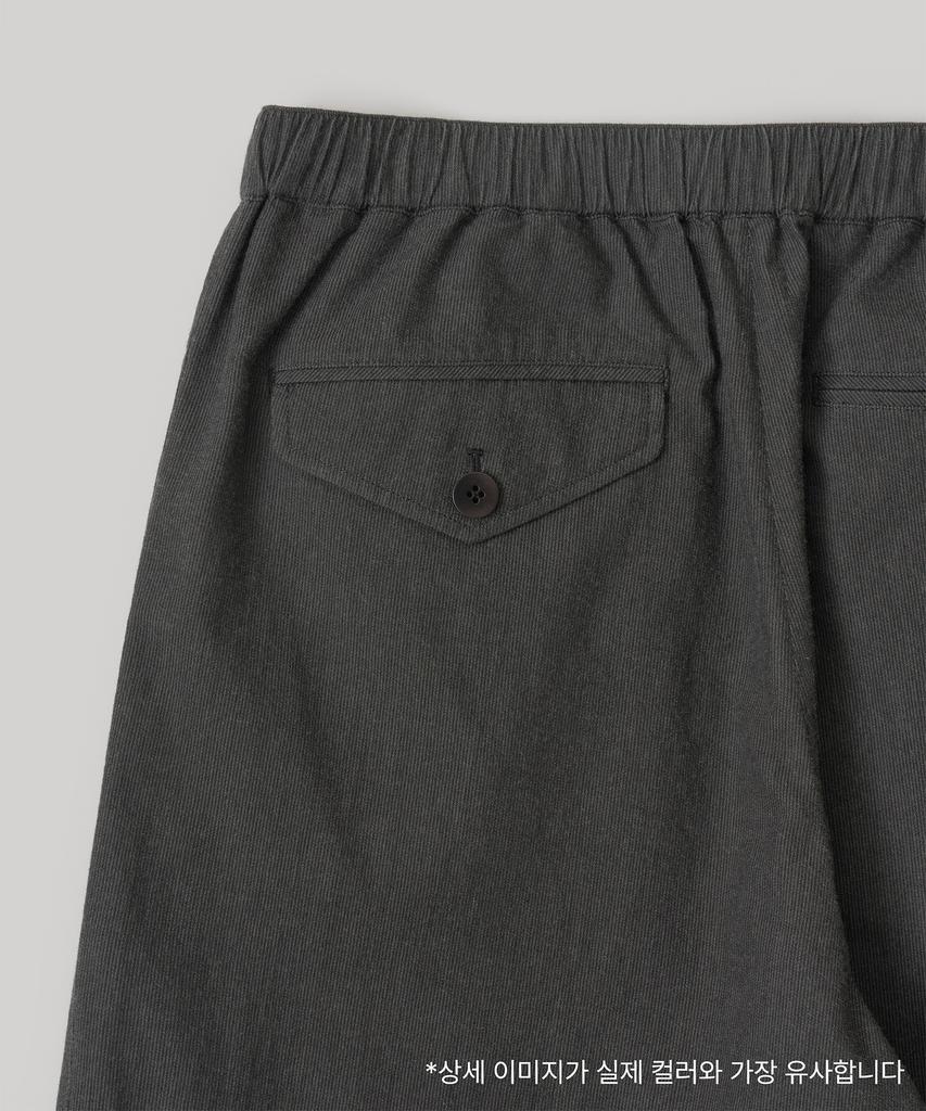 ANOTHER OFFICE Pique Chambray Easy Pants (Black-Stripe)