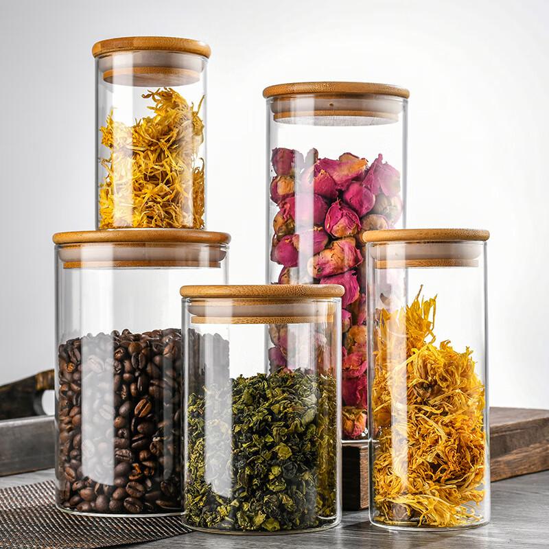 Glass Food and Tea Storage Jar with Bamboo Lid