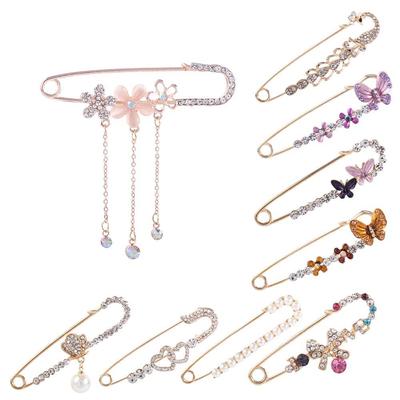 Für Damen Mädchen Kleid Elegant Schmetterling Blume Imitierte Perle Sicherheitsnadel Strasssteine Accessoires Korsage Broschen Anstecker Schmuck