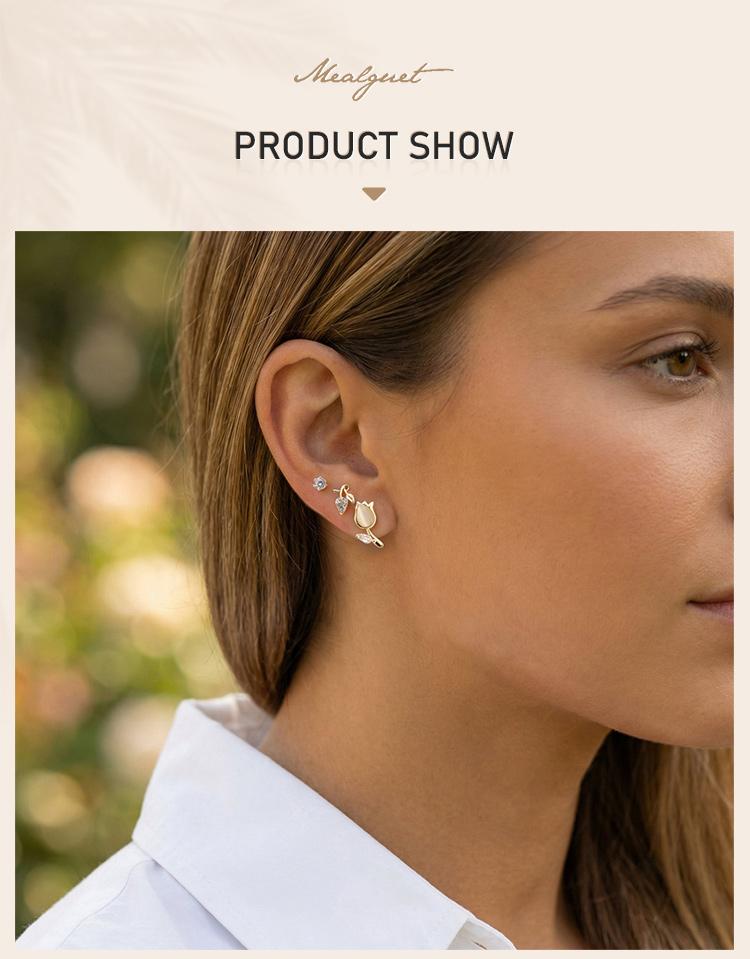 3 Pairs/Set Heart Flower Stud Earrings for Women Girls  Zircon Pearl Earring Set Multiple Piercing Cartilage Earring Jewelry