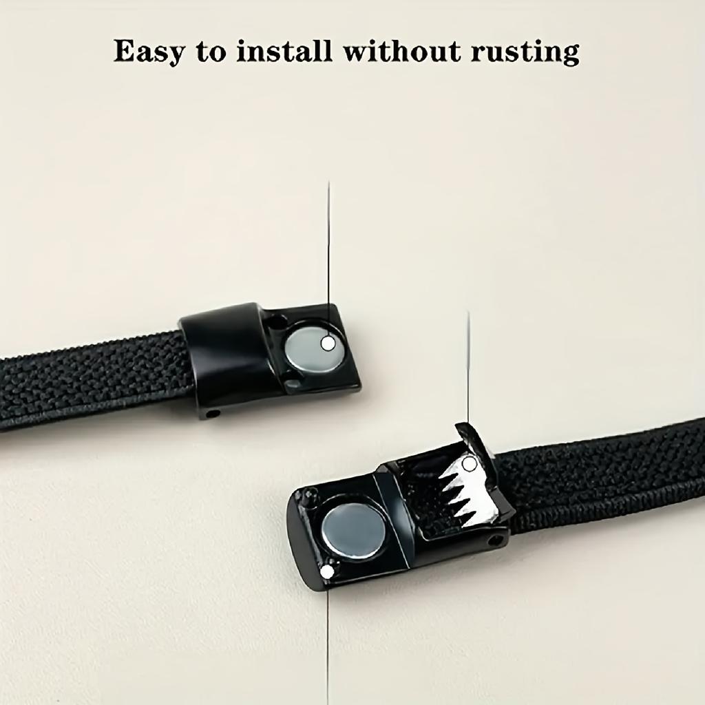 1-Pair QKC Magnetic No-Tie Elastic Shoelaces - One-Hand Fastening Locking Laces with Strong Magnetic Closure, Black/Gray.