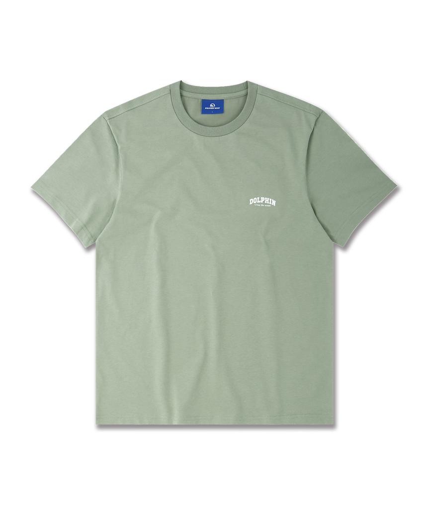 DOLPHIN WAVE APPAREL [3-Pack] Dolphin Arch Logo T-Shirt White & Light Khaki & Black