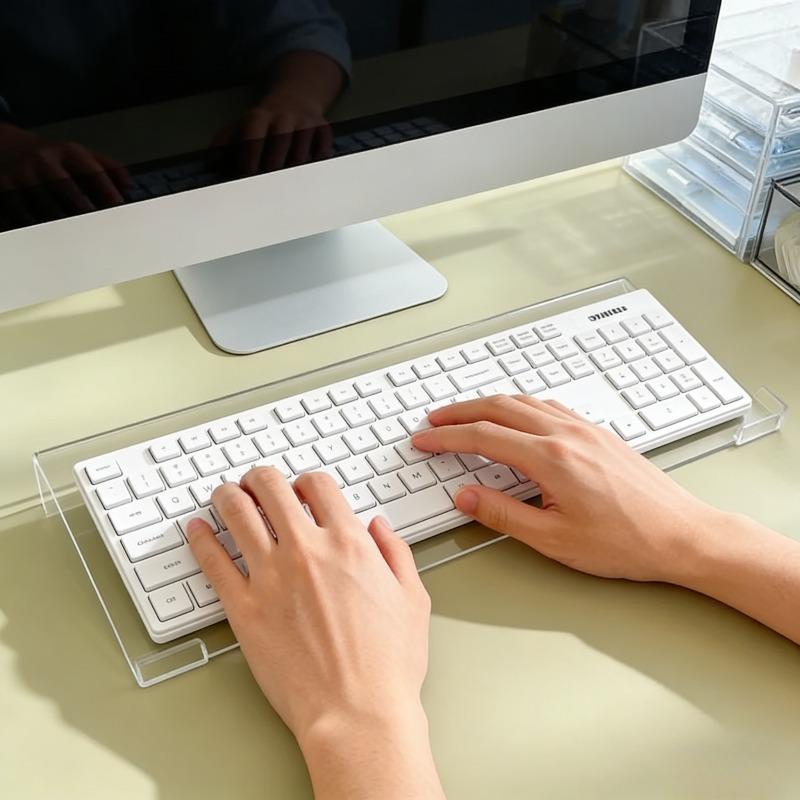 Acrylic Keyboard Stand, Compact Desktop Lifter for Keyboard & Mini PC, Durable Clear Keyboard Riser, Mixed Color Options for Hom